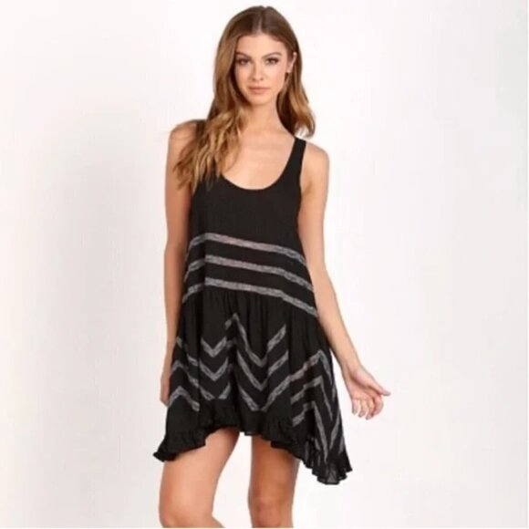 Intimately Free People Black Voile Trapeze Dress, size Small - Picture 15 of 15